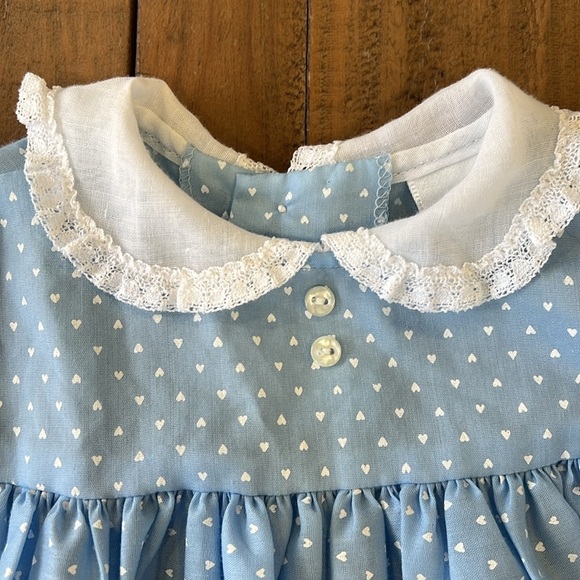 Ruth of Carolina vintage blue ditzy heart dress - Picture 2 of 7